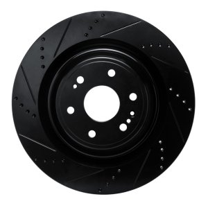 Cadillac Escalade Brake Rotor (1) - Front Left - R1 Concepts - Drill & Slot - Black - `19-`25